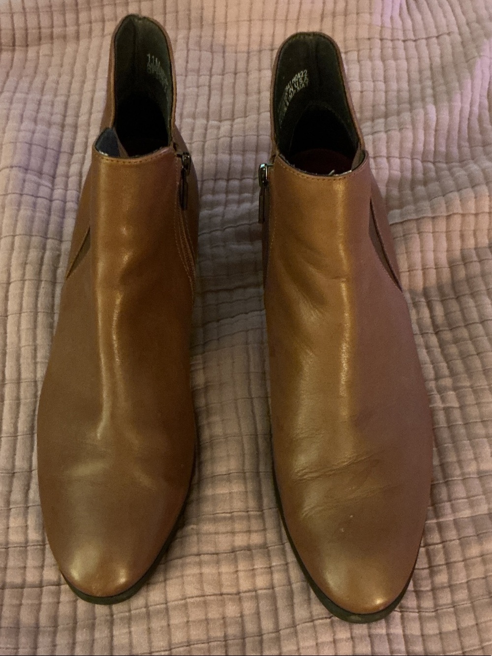 Womens Brown Leather Side-Zip Ankle Boots